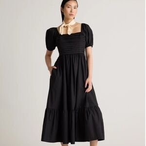 Quince 100% Organic Cotton Ruched Midi Dress NWOT